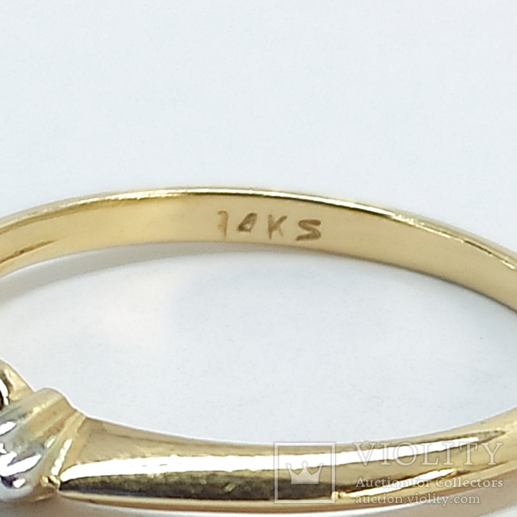 Винтажное золотое кольцо "2 сердца", фото №5