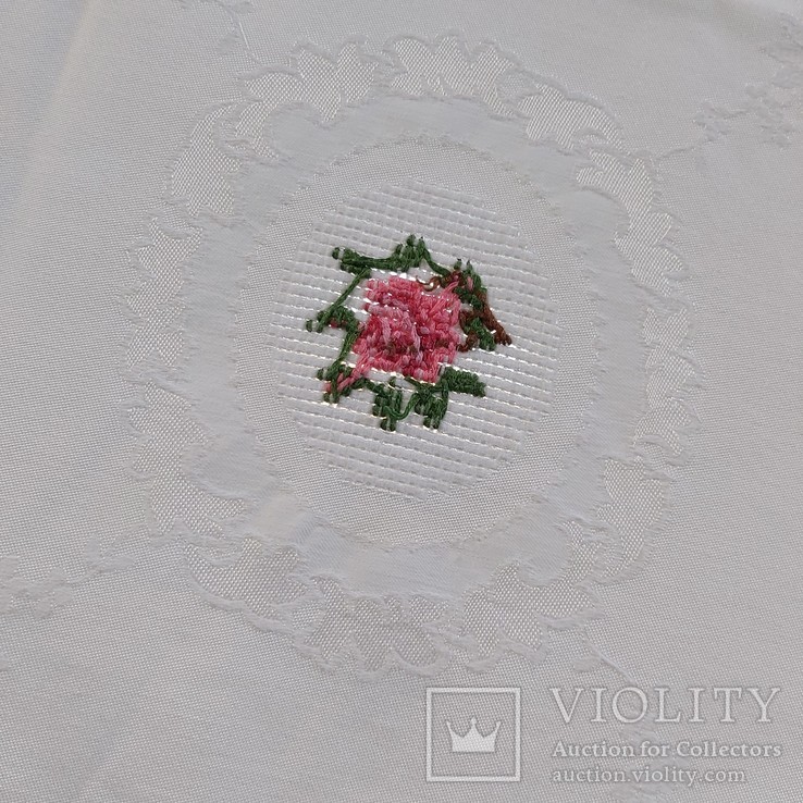 Tablecloth with embroidery * Roses * 225 * 130 cm. Cotton + linen., photo number 11