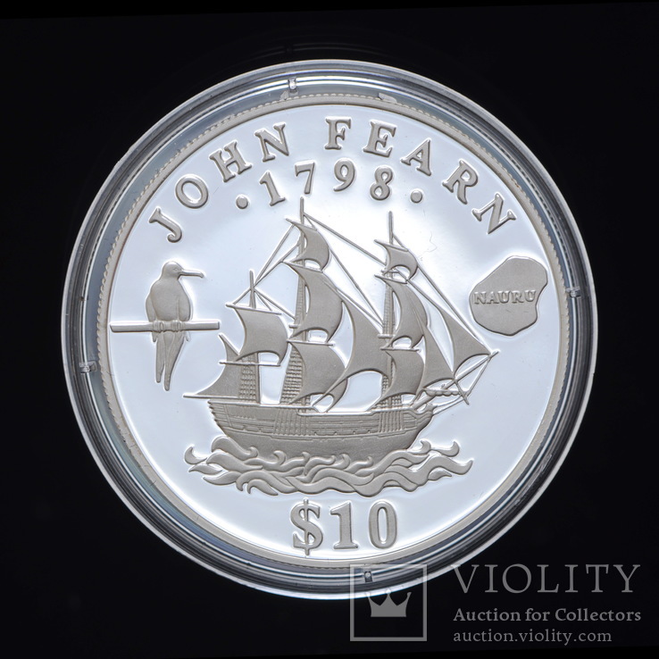 10 Долларов 1994 Парусник Джон Фирн (Серебро 0.925, 31.47г), Науру