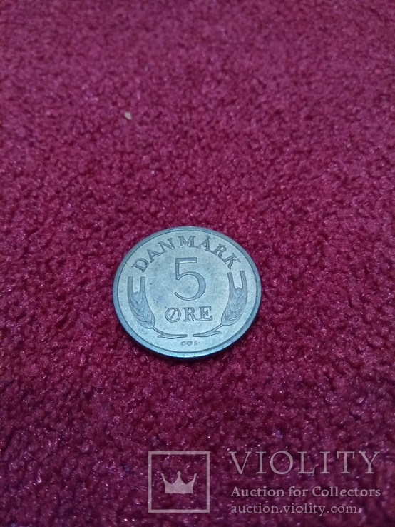 Дания 5 эре 1966 бронза, фото №2