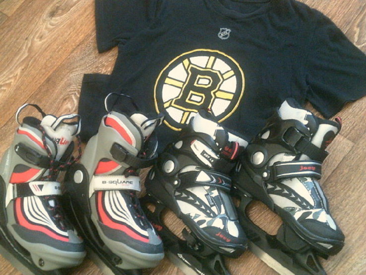 Детский хоккей коньки 2 пары разм.31-36 (перчатки + NHL футболка), фото №5