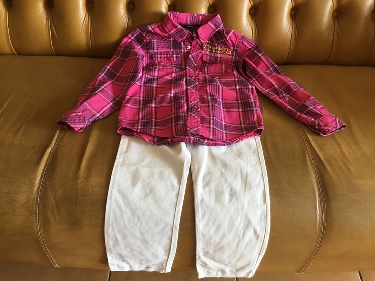 Комплект: брюки лён Mothercare, рубашка, р.128, photo number 4
