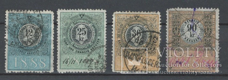 34 Австро-Венгрия 1888, налоговые марки