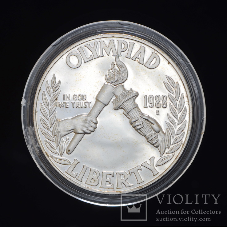 1 Доллар 1988 Олимпиада(Серебро 0.900, 26,73г), США ПРУФ