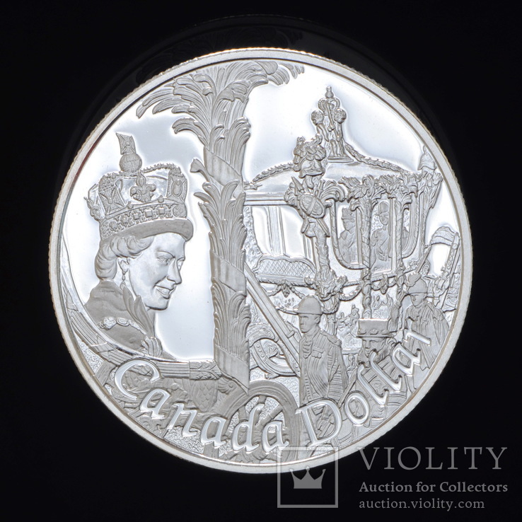 1 Доллар 2002 50 лет правлению Королевы Елизаветы II (Серебро 0.925, 25.18г), Канада