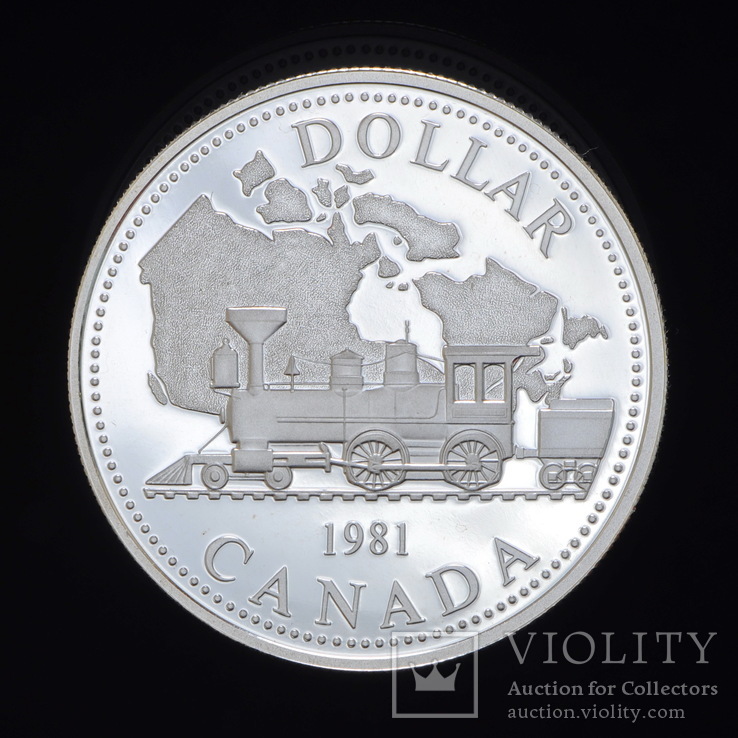 1 Доллар 1981 100 лет Трансконтинентальной железной дороге, Канада