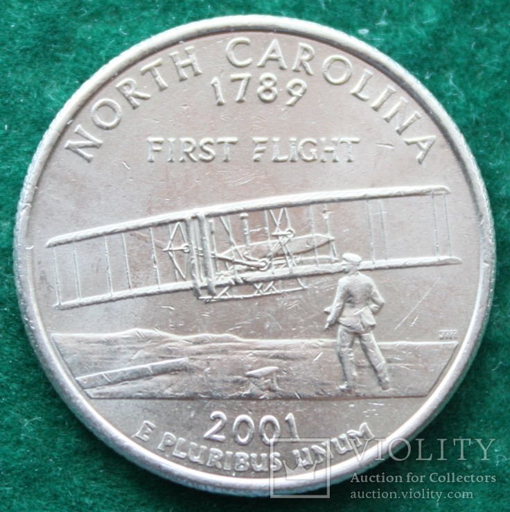 США 25 центов (квотер) 2001 г. Штат Северная Каролина (P)