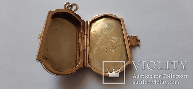  Золотой (585) кулон, подвес с гематитом (кровавик)., фото №7