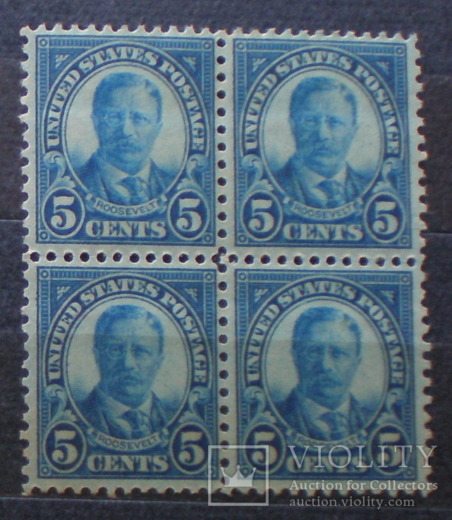 США 1922 г. 5 центов квартблок MNH  12$