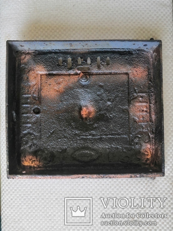 Старинная винтажная печная дверца со львом (лев), фото №6
