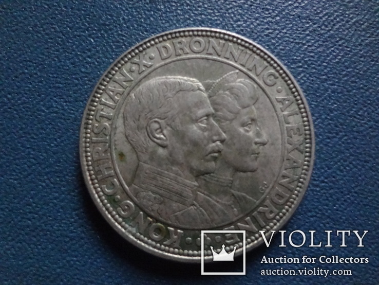 2 кроны 1923  Дания серебро   (N.1.10)~, фото №2