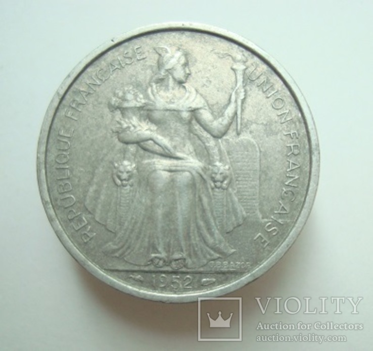 5 франков 1952 г., Фр. Океания (20), фото №3