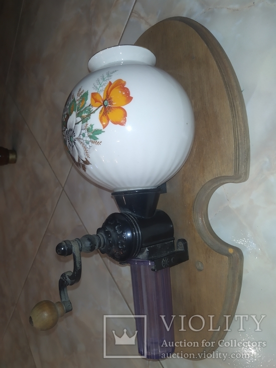 Кофемолка настенная фарфор дерево Цветы СССР декоративная, фото №6
