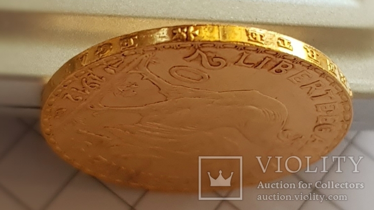 Франция, 20 франков 1912г., золото 6,45 грамм, фото №3