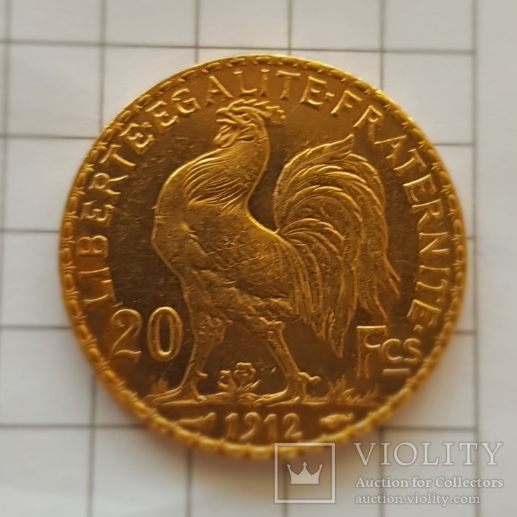 Франция, 20 франков 1912г., золото 6,45 грамм, numer zdjęcia 6