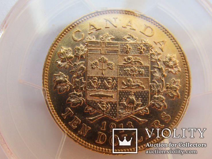 10 долларов 1913 г. Канада (AU58), фото №9