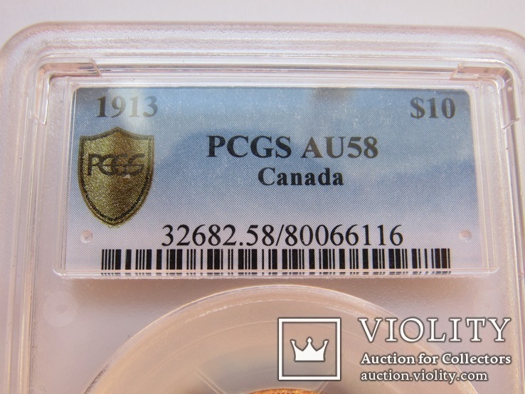 10 долларов 1913 г. Канада (AU58), фото №10