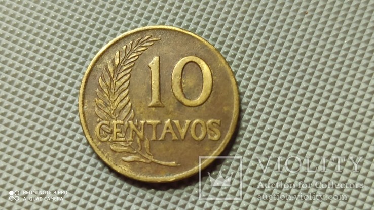 10 сентавос.1960 год.Перу., фото №3