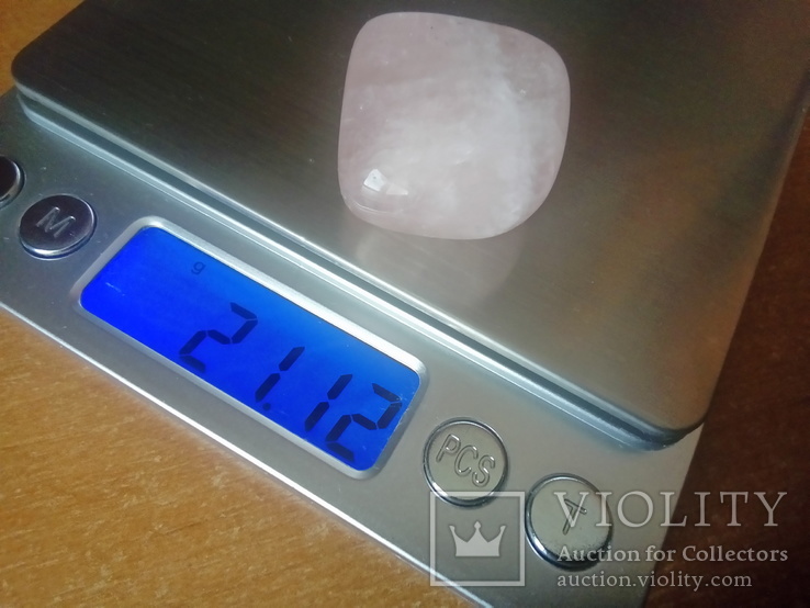 Природний камінь, мінерал 21,12 г. Рожевий кварц, фото №3