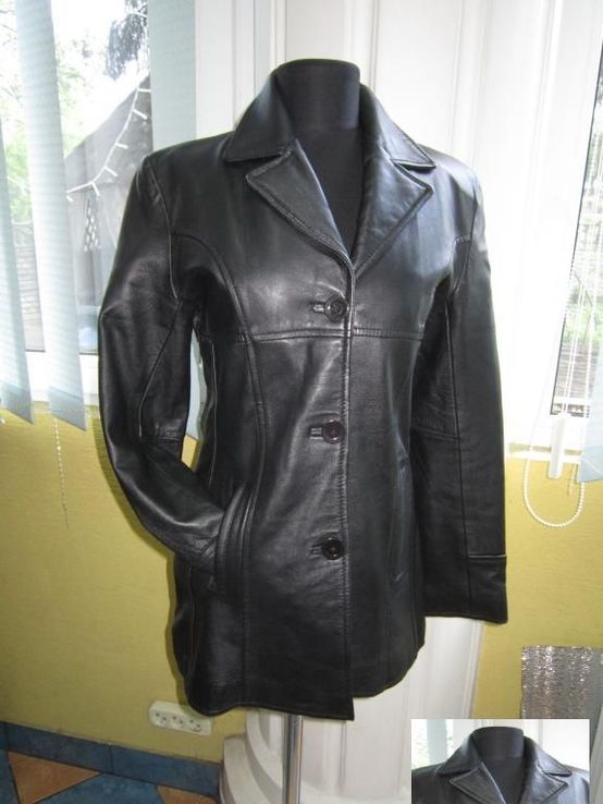 Женская кожаная куртка - пиджак. Германия. Лот 931, фото №3