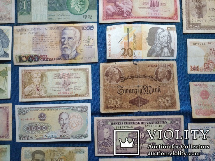 Коллекция  банкнот  разных стран. 23 штуки., фото №3