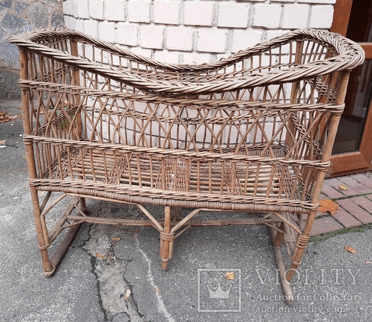 Cot rocking baby wicker USSR, photo number 3