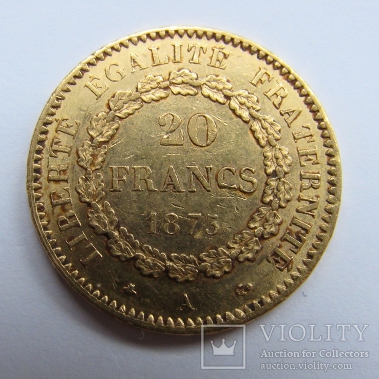 20 франков 1875 г. Франция, фото №3