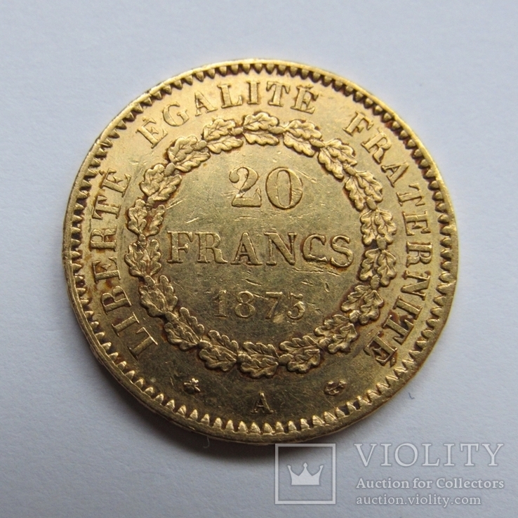 20 франков 1875 г. Франция, фото №5