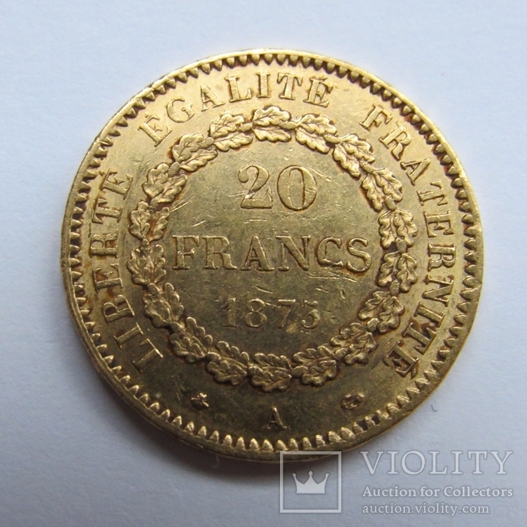 20 франков 1875 г. Франция, фото №9