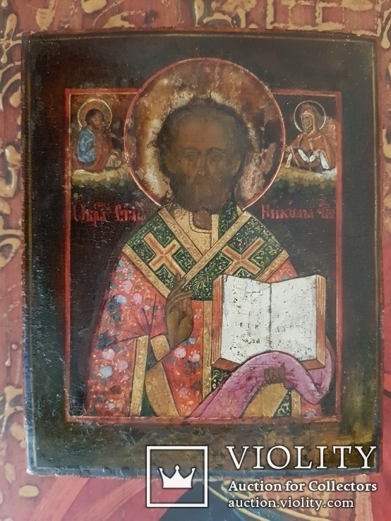 Икона Святого Николая Чудотворца в кованном окладе, фото №10