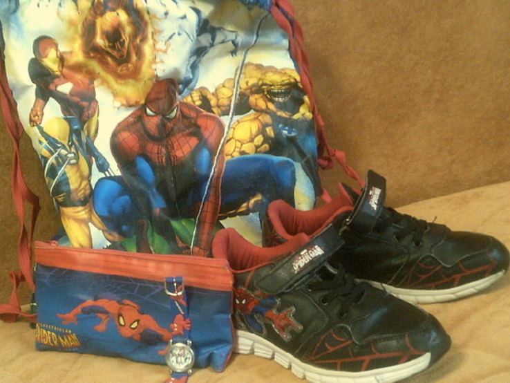 Spiderman комплект кроссовки разм.35 + вещи, фото №3
