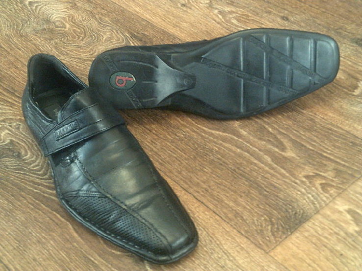 Bugatti - фирменные черные кожаные туфли разм.42, numer zdjęcia 12