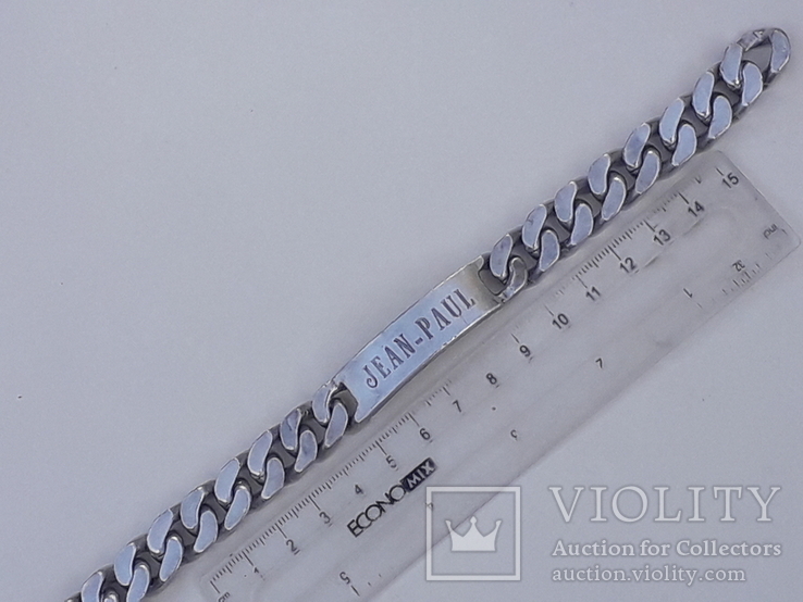 Очень массивный мужской браслет (22 см), серебро, 90 гр. Франция, фото №6