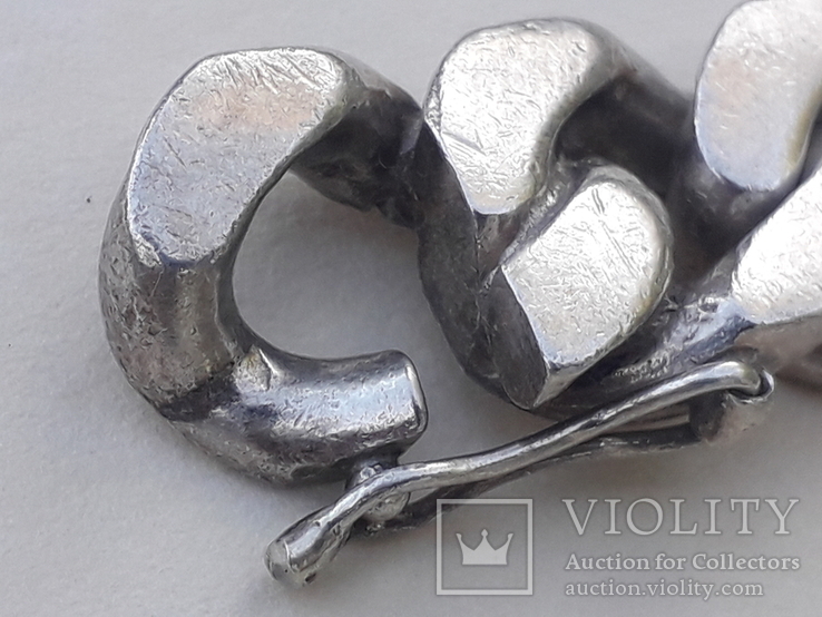 Очень массивный мужской браслет (22 см), серебро, 90 гр. Франция, фото №7