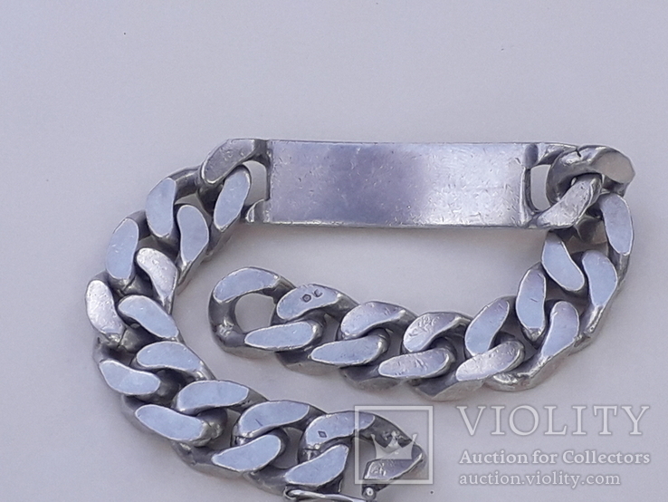 Очень массивный мужской браслет (22 см), серебро, 90 гр. Франция, фото №8