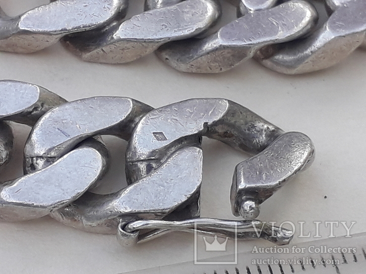 Очень массивный мужской браслет (22 см), серебро, 90 гр. Франция, фото №9