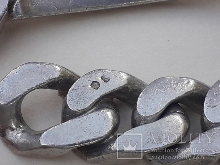 Очень массивный мужской браслет (22 см), серебро, 90 гр. Франция, фото №10