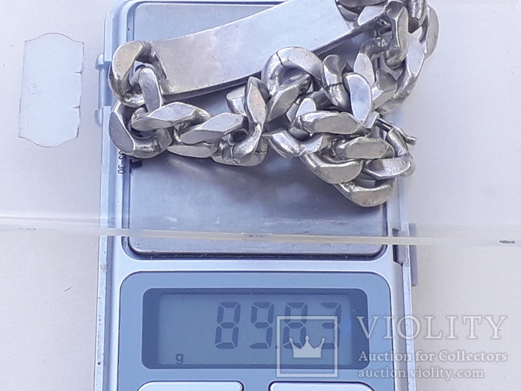 Очень массивный мужской браслет (22 см), серебро, 90 гр. Франция, фото №13