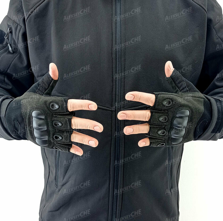 Тактические перчатки Oakley (Беспалый) Black, фото №2