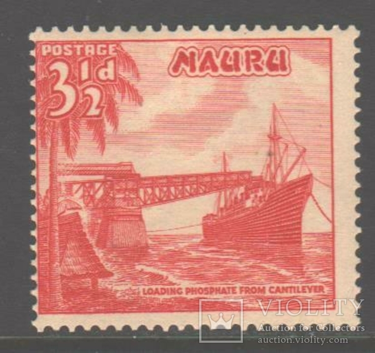Брит. колонии. Науру. 1954. Корабль, 3 1/2 п.