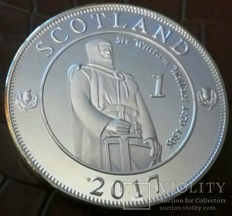 1 реал  2017 року Шотландія /посрібнення 999/ пробна, фото №2