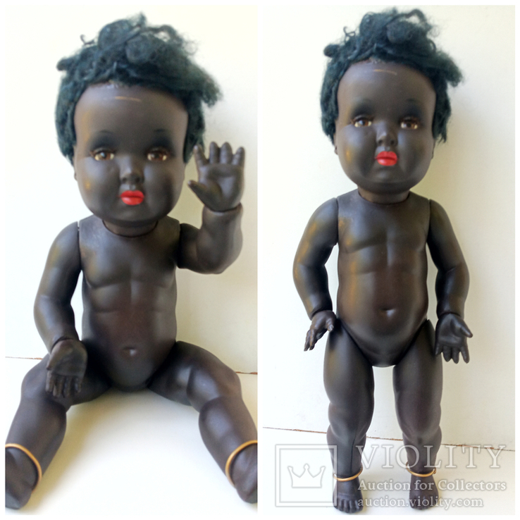 Старинная кукла негритянка, негр, 35 см., целлулоид, CONVERT, Франция. 60-гг., фото №2