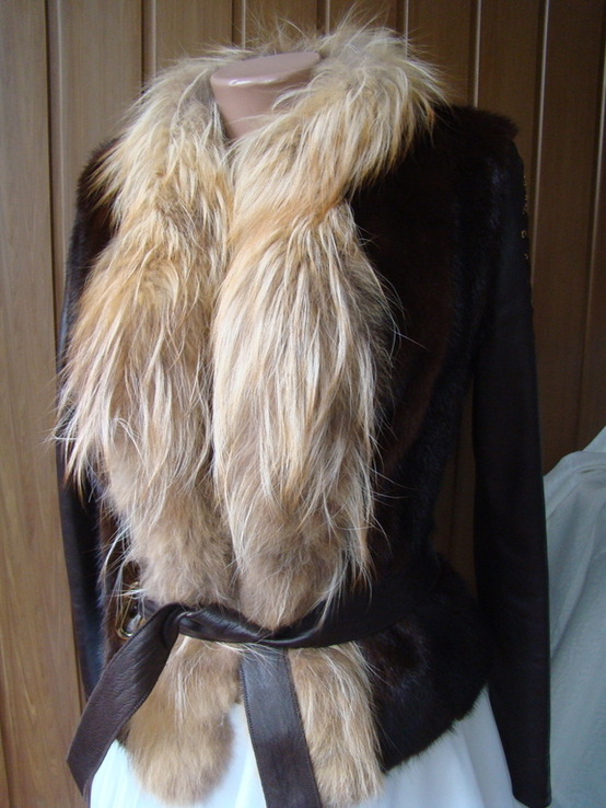 Шуба норковая,кожаная куртка,меховый норковый жилет " GIANNI PELLE", фото №2