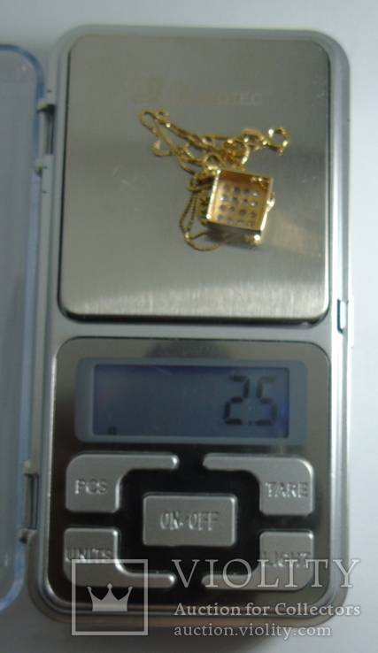 Золотой кулон с бриллиантами на цепочке, фото №13