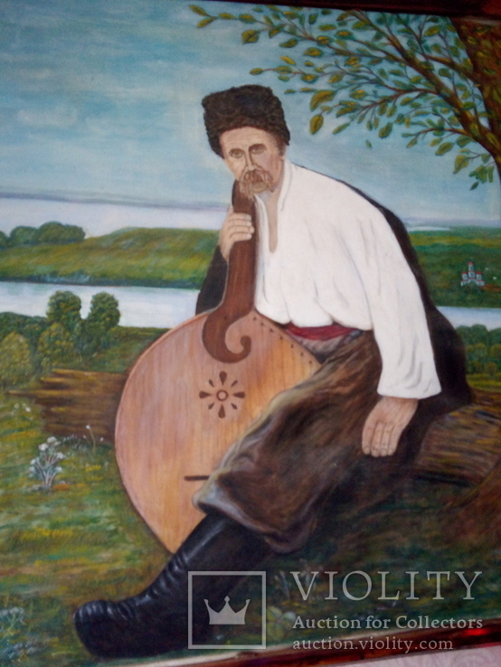 Копия картины Константина Трутовского Шевченко с кобзой сидит на берегу, фото №4