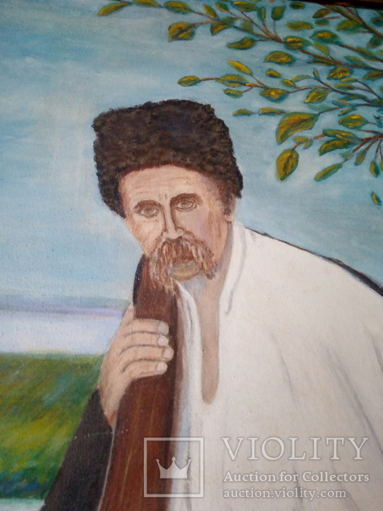 Копия картины Константина Трутовского Шевченко с кобзой сидит на берегу, фото №5