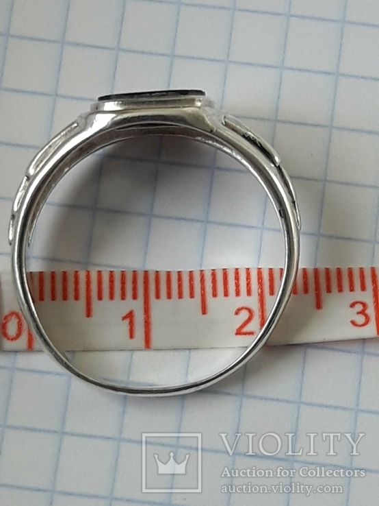 Кольцо с агатом серебро 925 проба, фото №6