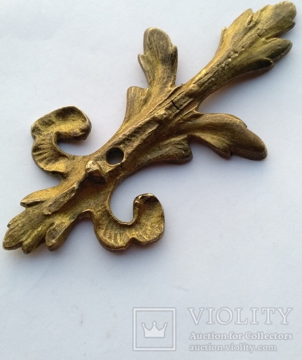 Старинная бронзовая накладка ( элемент декора ), фото №8