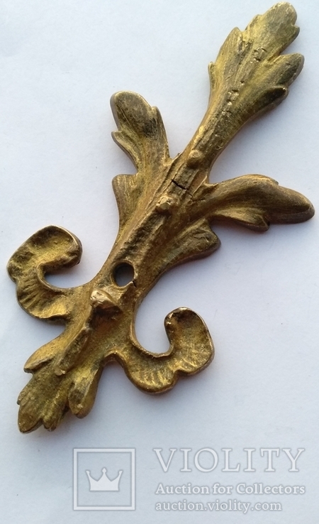 Старинная бронзовая накладка ( элемент декора ), фото №9