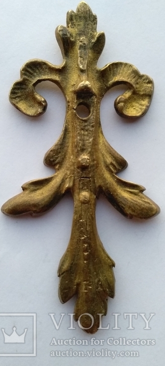 Старинная бронзовая накладка ( элемент декора ), фото №13
